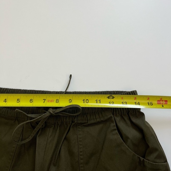 O.N.S. ONS One Nice Shop Cropped Pants Cotton Green Size Large - Picture 6 of 9